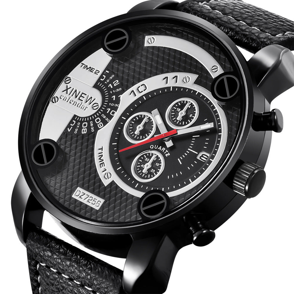 Herr Stora Billiga Klockor Mode Läder Datum Presenter Armbandsur