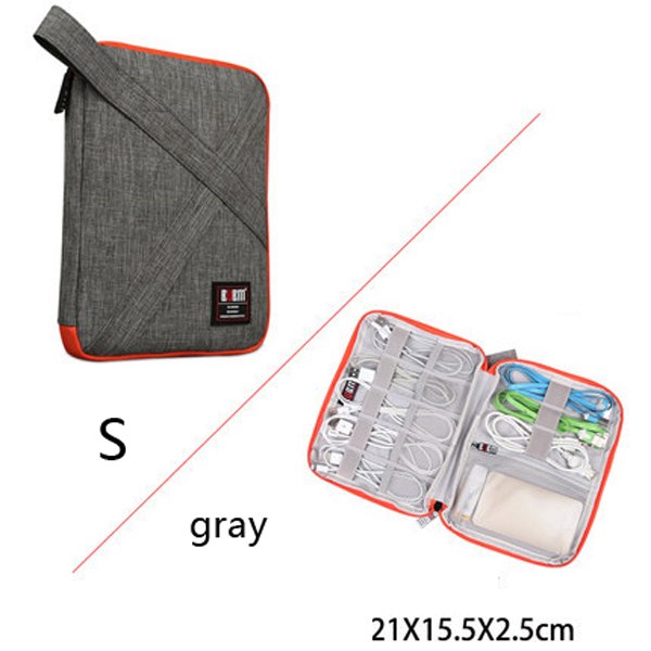 Kompatibel med Apple, BUBM Travel Universal Cable Organizer Elektroniktillbehör Fodral Gadgetväska för USB, telefon, laddare och kabel, Passar för ipad