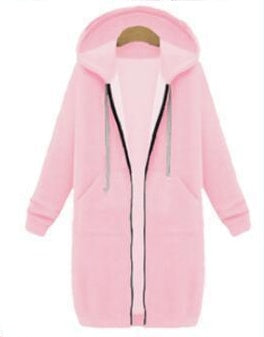 Sweat à capuche long hiver tröja kvinnors jacka et long tjock skjorta