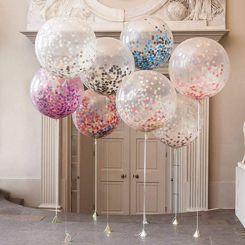 Ballons confettis Ballons clairs fête mariage