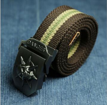 Men's Canvas Skull Metal Belt - Rebellious Edge