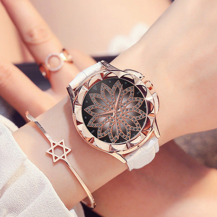 LUXURIOUS ROTATING DIAL LEATHER WRISTWATCH - Stylish Functional Elegant Unique High-Quality Comfortable Durable Waterproof