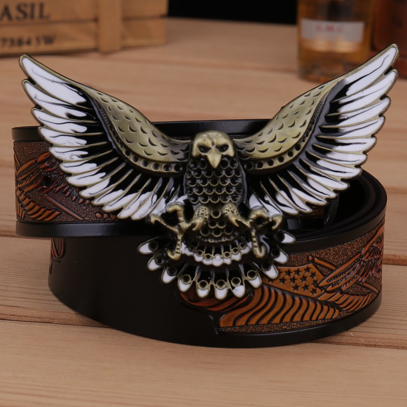 Men's Fashion Eagle Leather Belt - Commanding Presence