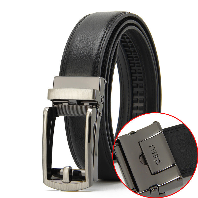 Men's Two-Layer Cowhide Fake Needle Automatic Buckle Special Belt - Distinctive Character