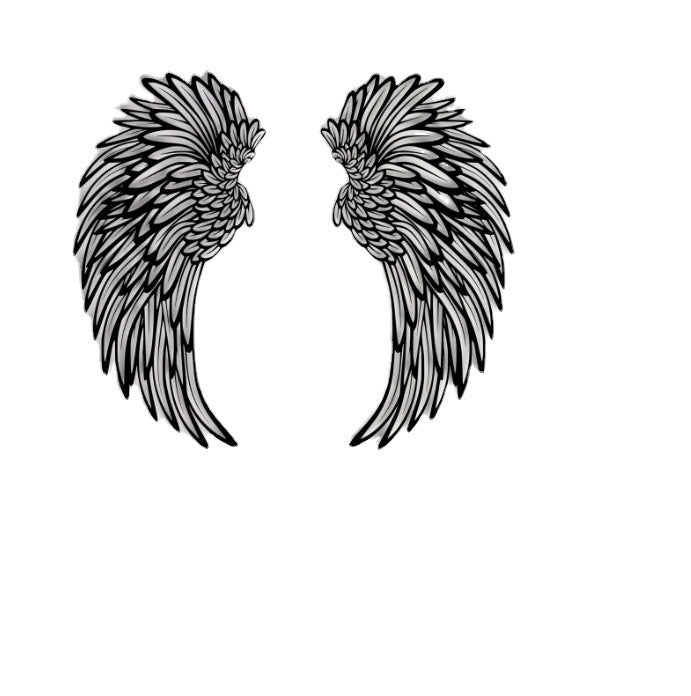 Art de décoration murale en métal sculpté avec décoration légère d'ailes d'ange