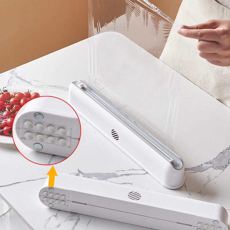 Cling Film Suction Cup Wall Mounted Box Kitchen Adjustable Storage Barrier