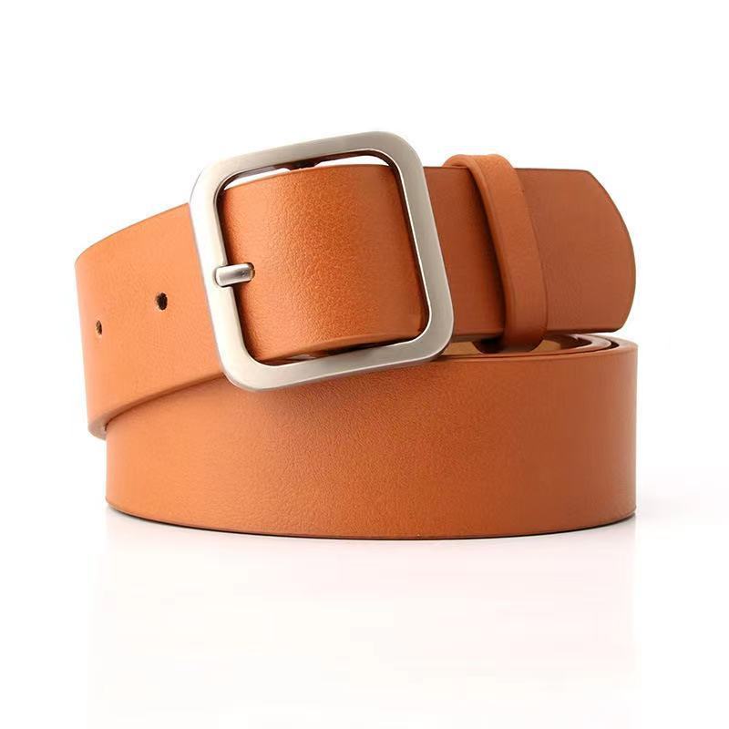 35cm Wide Retro Alloy Square Buckle Belt - Maximum Impact