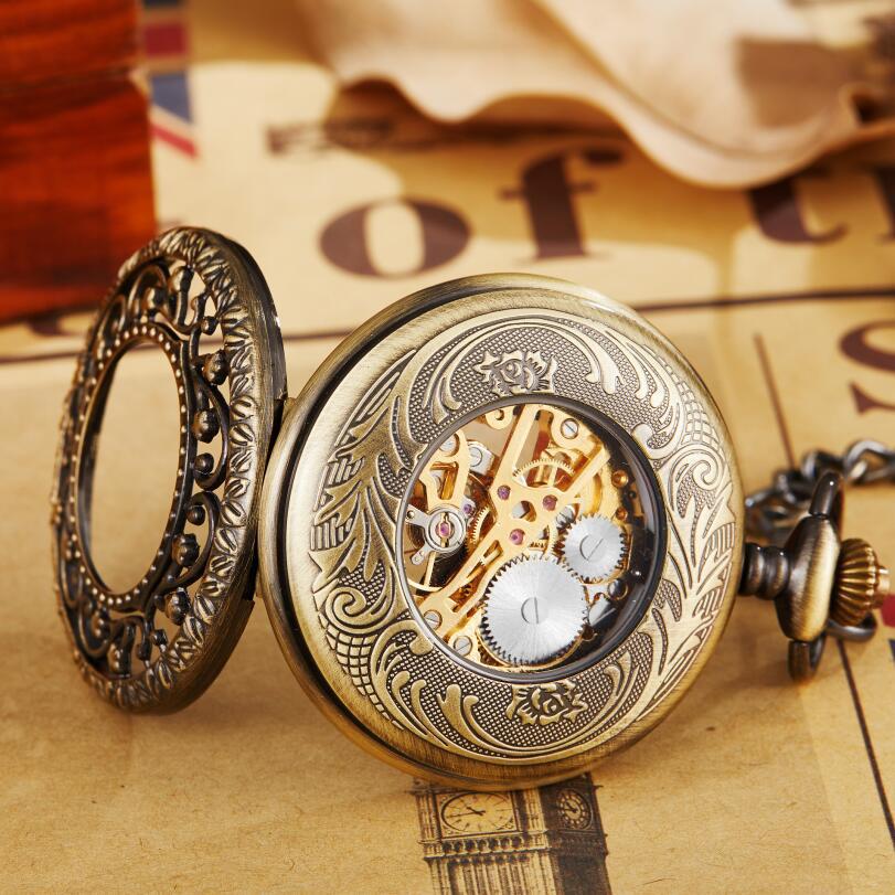 Hollow Carved Flip Semi-Automatic Mechanical Pocket Watch - Exquisite Intricate Elegant Sophisticated Accurate Durable