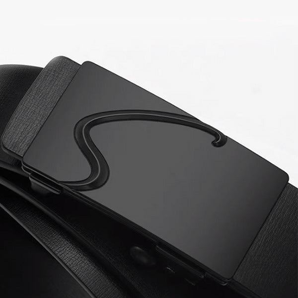 Men's Toothless Automatic Buckle Belt Business Casual Two-Layer Cowhide - Seamless Sophistication
