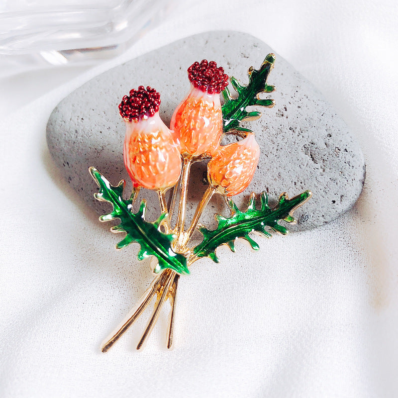 Imitation Enamel Brooch - Elegant Fashion Accessory