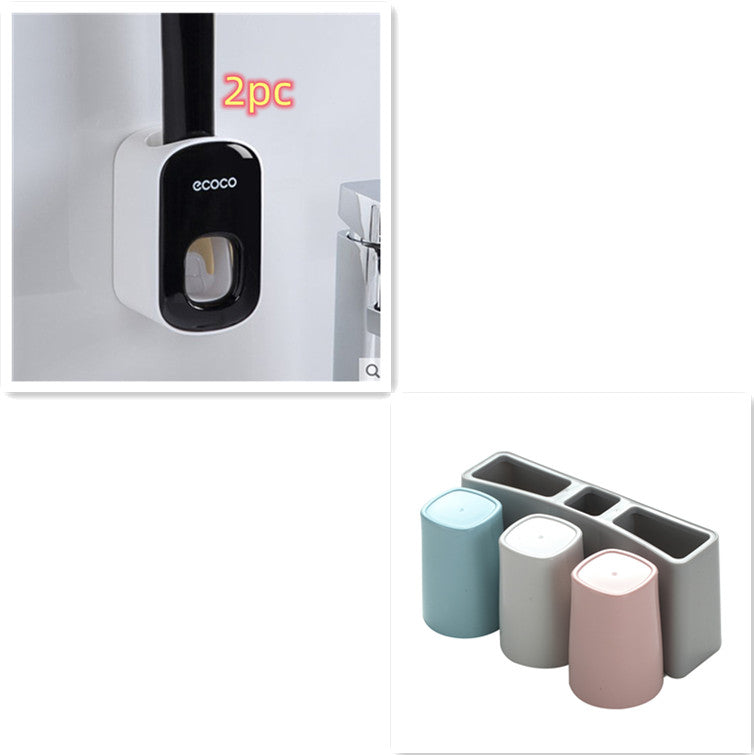 Porte-dentifrice automatique mural, ensemble d'accessoires de salle de bains, distributeur