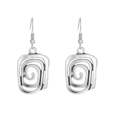 Geometric Alloy Pendant Earrings