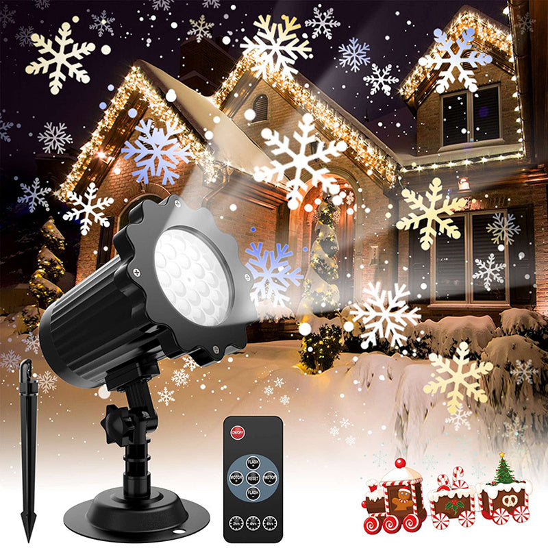LED Noël Blizzard Flocon De Neige Lumière Laser Projecteur De Neige En Mouvement Jardin De Neige Projecteurs Laser Lampe Pour La Fête Du Nouvel An Décor Lampes À Gazon