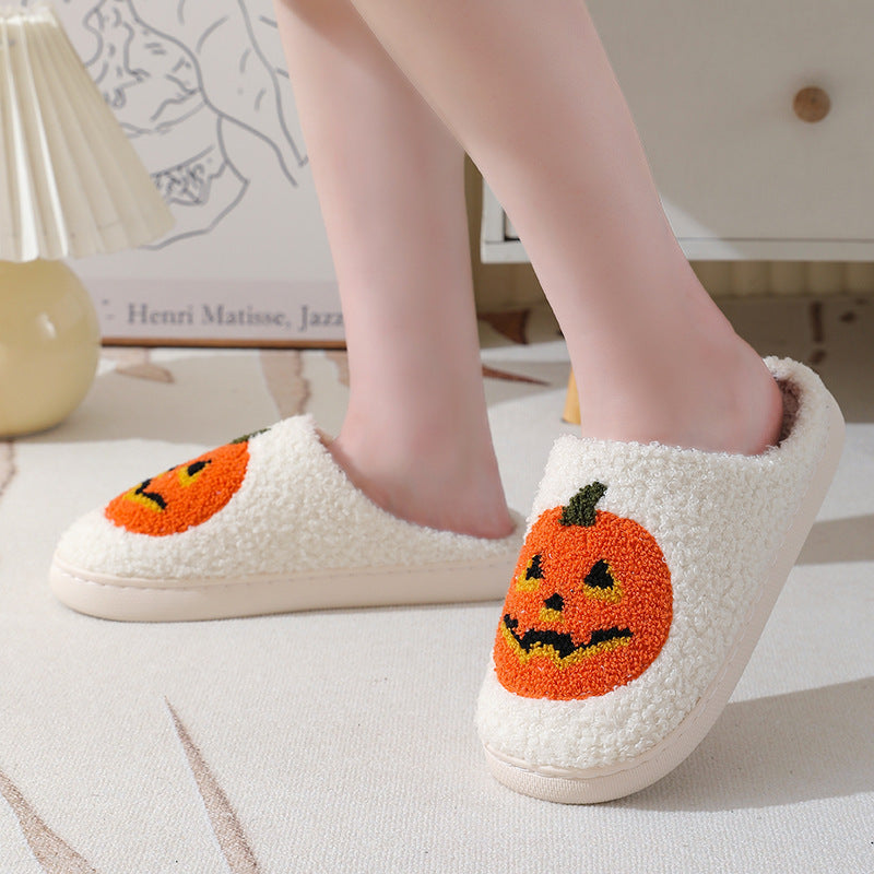 Halloween Pumpkin Slippers - Cartoon Winter Shoes - Spooky Collection