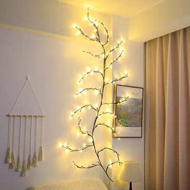 Vinrankor med ljus Jul girland ljus flexibel gör-det-själv Willow vinranka gren LED-ljus för rumsvägg Bröllopsfest dekoration