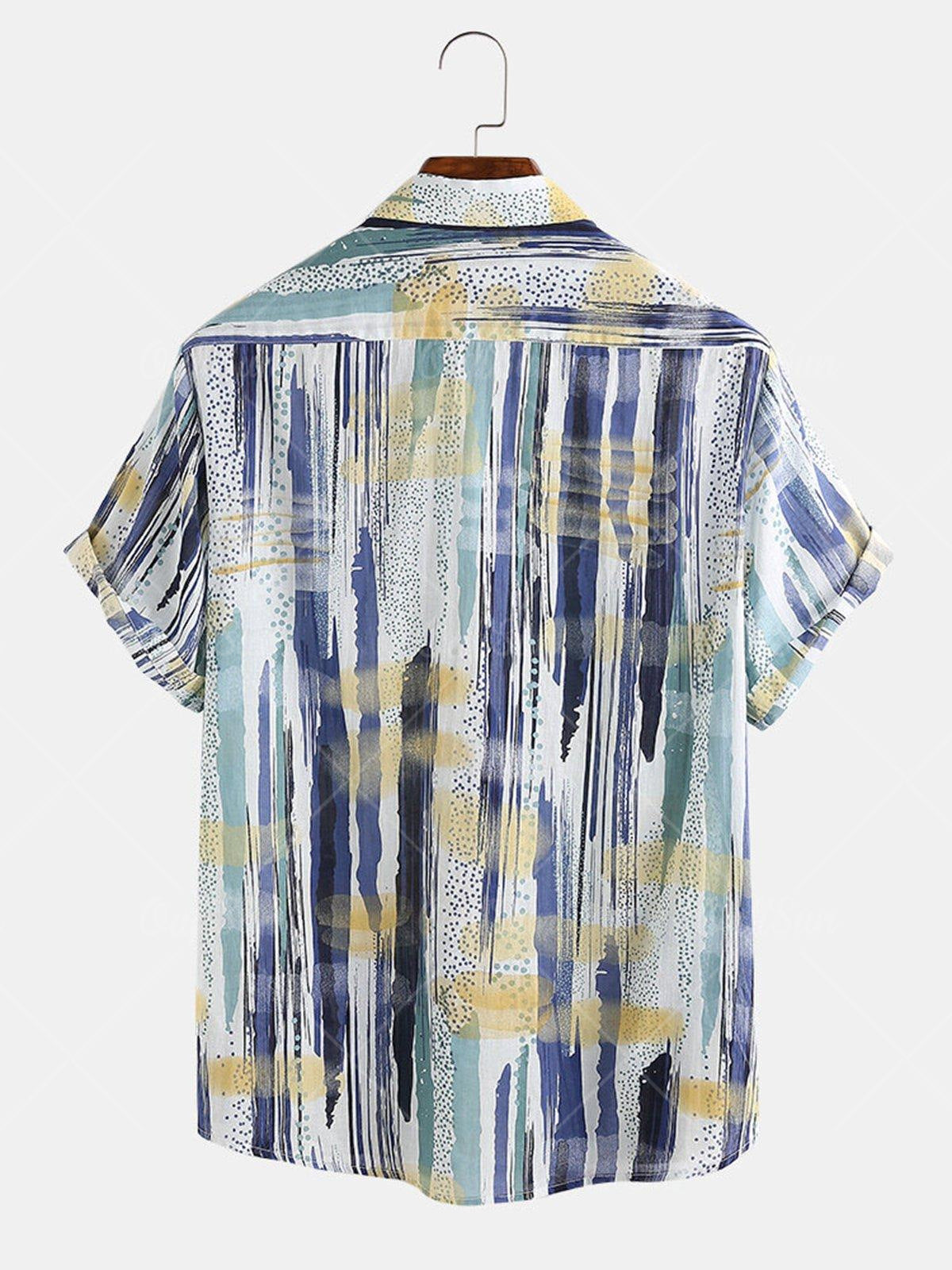 Mode Casual Print Hawaiian skjortor för män