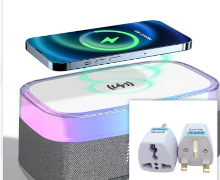 Réveil multifonctionnel Intelligent, haut-parleur Bluetooth, chargeur sans fil, Charge rapide, horloge d'ambiance, veilleuse, décoration de la maison