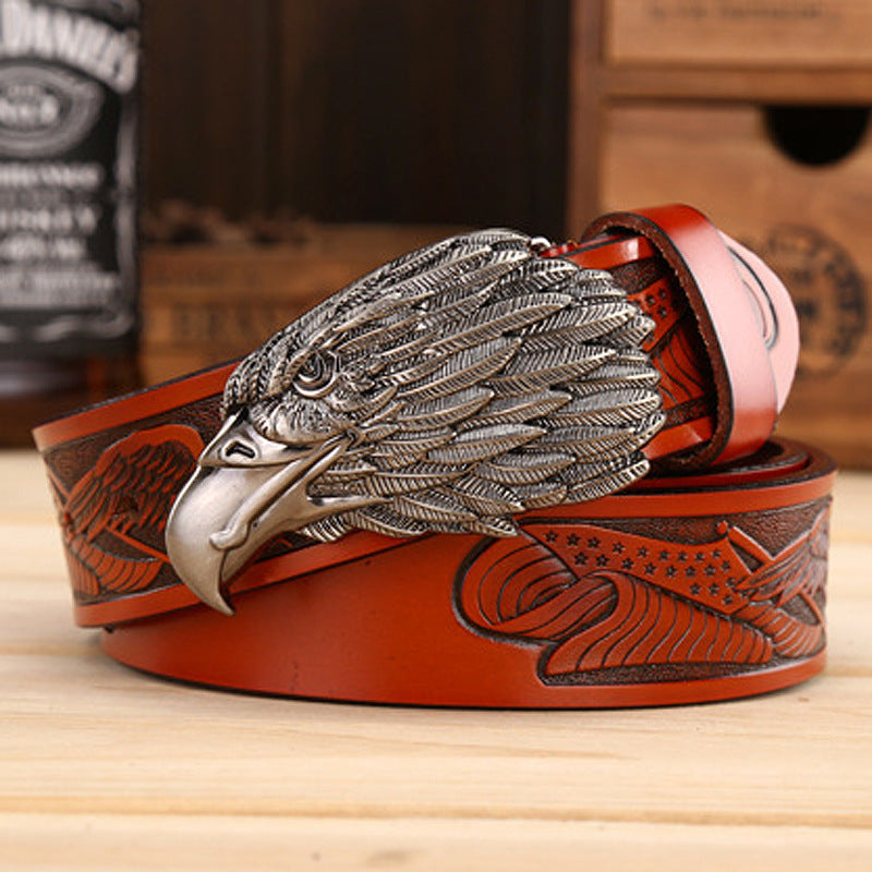 Men's Fashion Eagle Leather Belt - Commanding Presence