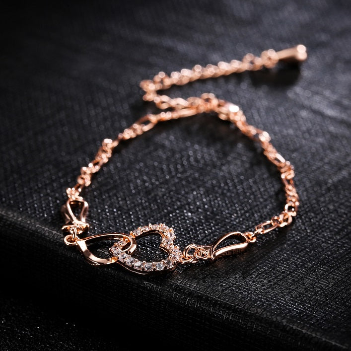 Bohemian kvinnors ankelarmband ihåligt hjärtformat