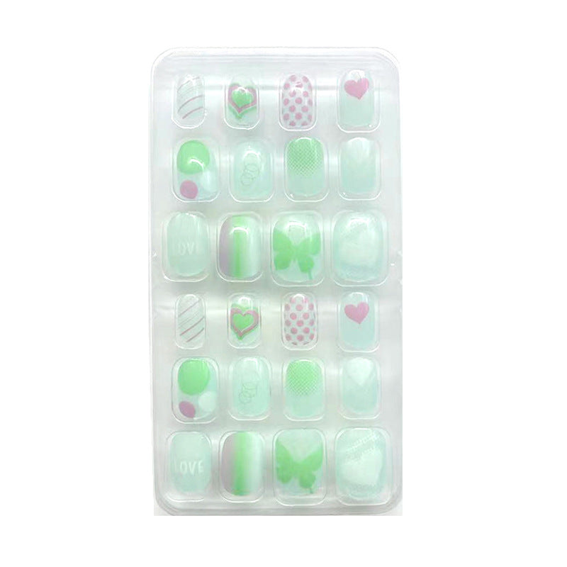 Autocollant de soin des ongles portable pour enfants, 24 pièces, dessin animé de poche