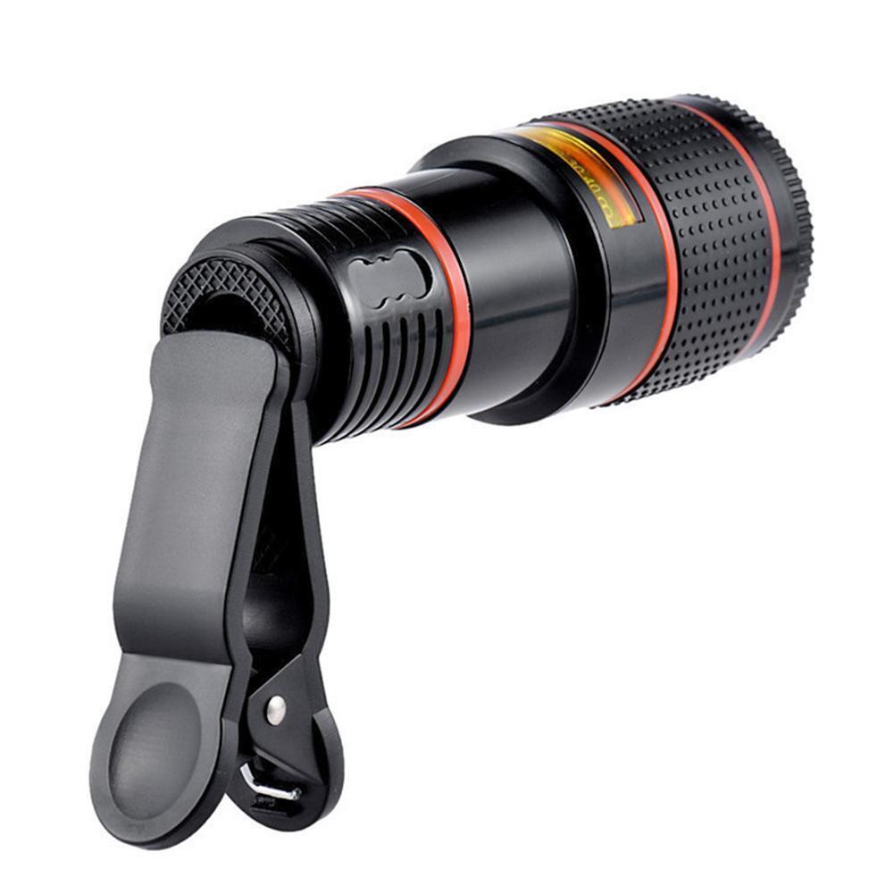 HD 8X Clip On Optisk Zoom Teleskop Kameralins För Universal Mobiltelefon