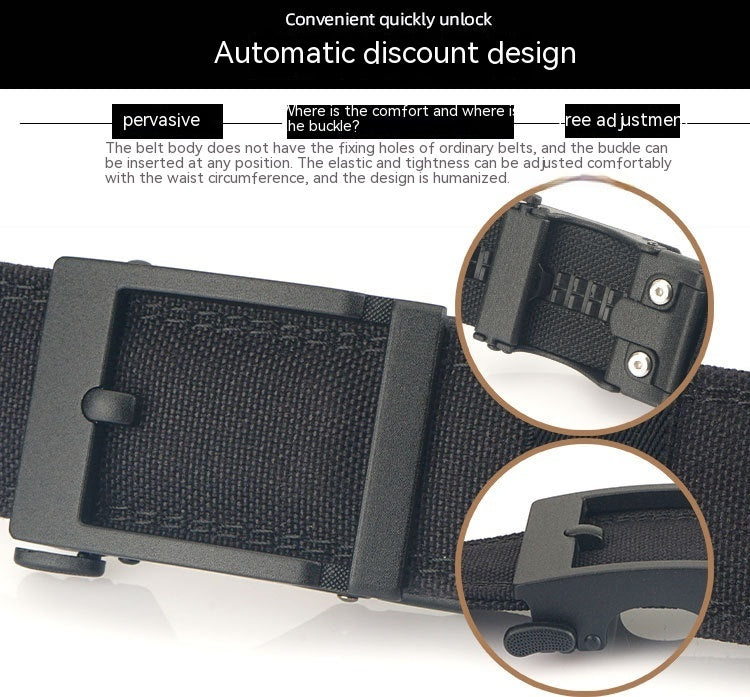 Men's Outdoor Casual Dual-Use Automatic Buckle Belt - Thickened Hardened Double-Layer