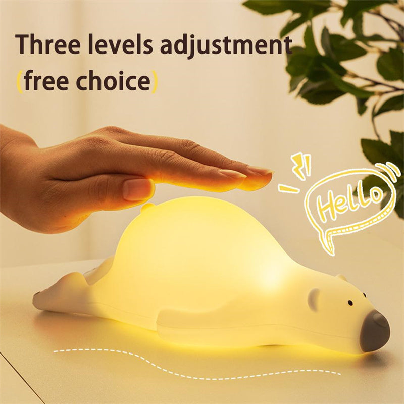 Lampe de Table en Silicone ours mignon, 3 niveaux d'ambiance, lampe de Table pour enfants, décoration de chevet de chambre d'enfant