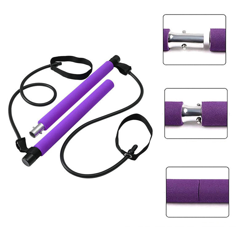 Fitness Yoga Pilates Bar Bärbar gymtillbehör Sport Elastiska Bodybuilding Motståndsband för hemmatränare Träningsutrustning
