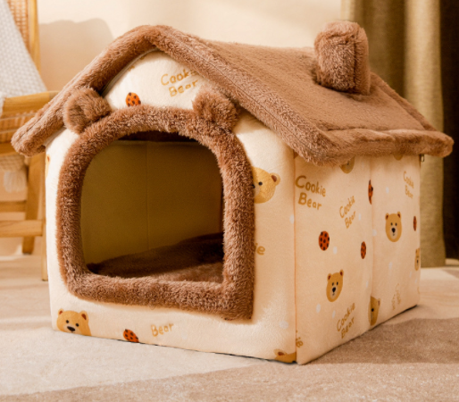 Hopfällbart hundhus Husdjur Kattsäng Vinter Hundvilla Sleep Kennel Avtagbart bo Varmsluten grottsoffa Husdjurstillbehör