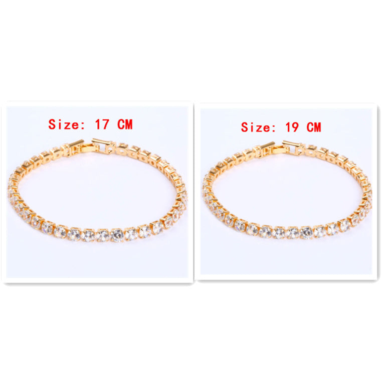 Cubic Zirconia Tennisarmband Iced Out Chain Kristallarmband Dam Herr Guld Armband Smycken