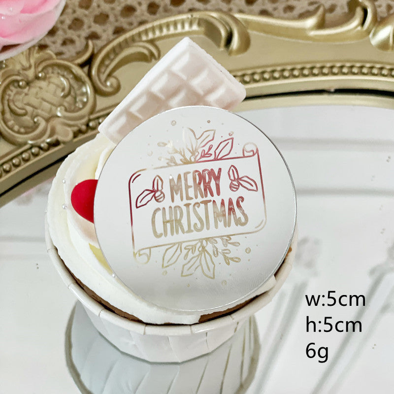 Carte de cuisson de gâteau en acrylique pour fête de Noël