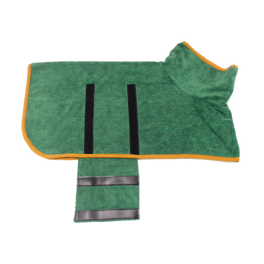 Absorbent Pet Bathrobe - Microfiber Dog Drying Coat with Adjustable Straps