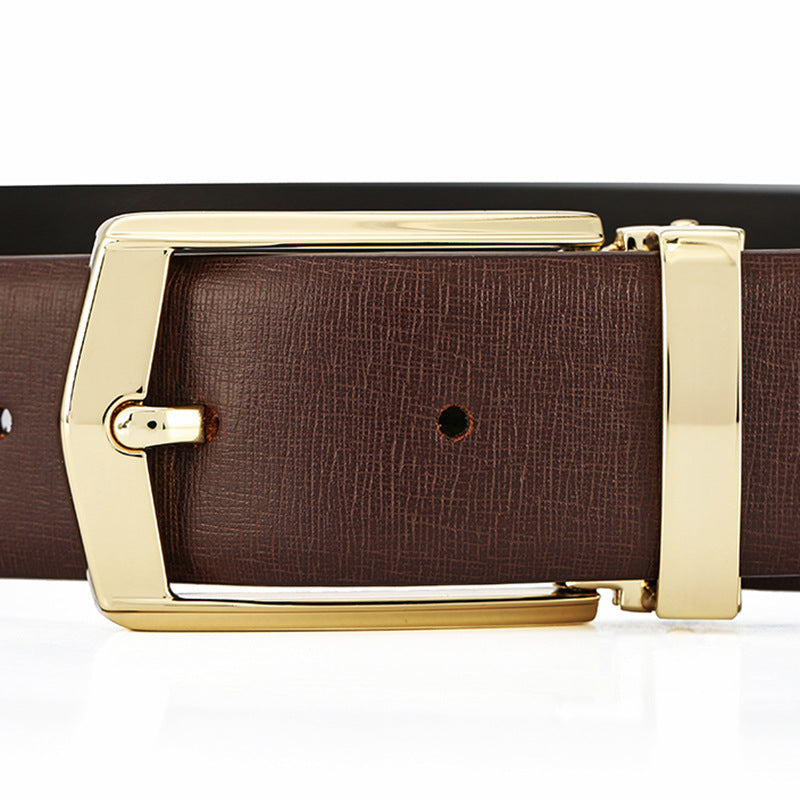 Men's First Layer Cowhide Simplicity Pin Buckle Belt - Authentic Simplicity
