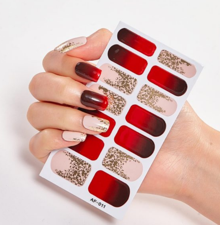Full Coverage Nail Stickers - 40+ Designs - 24 Month Shelf Life - Nail Polish Glue Included - XAF01-XAF40 Collection