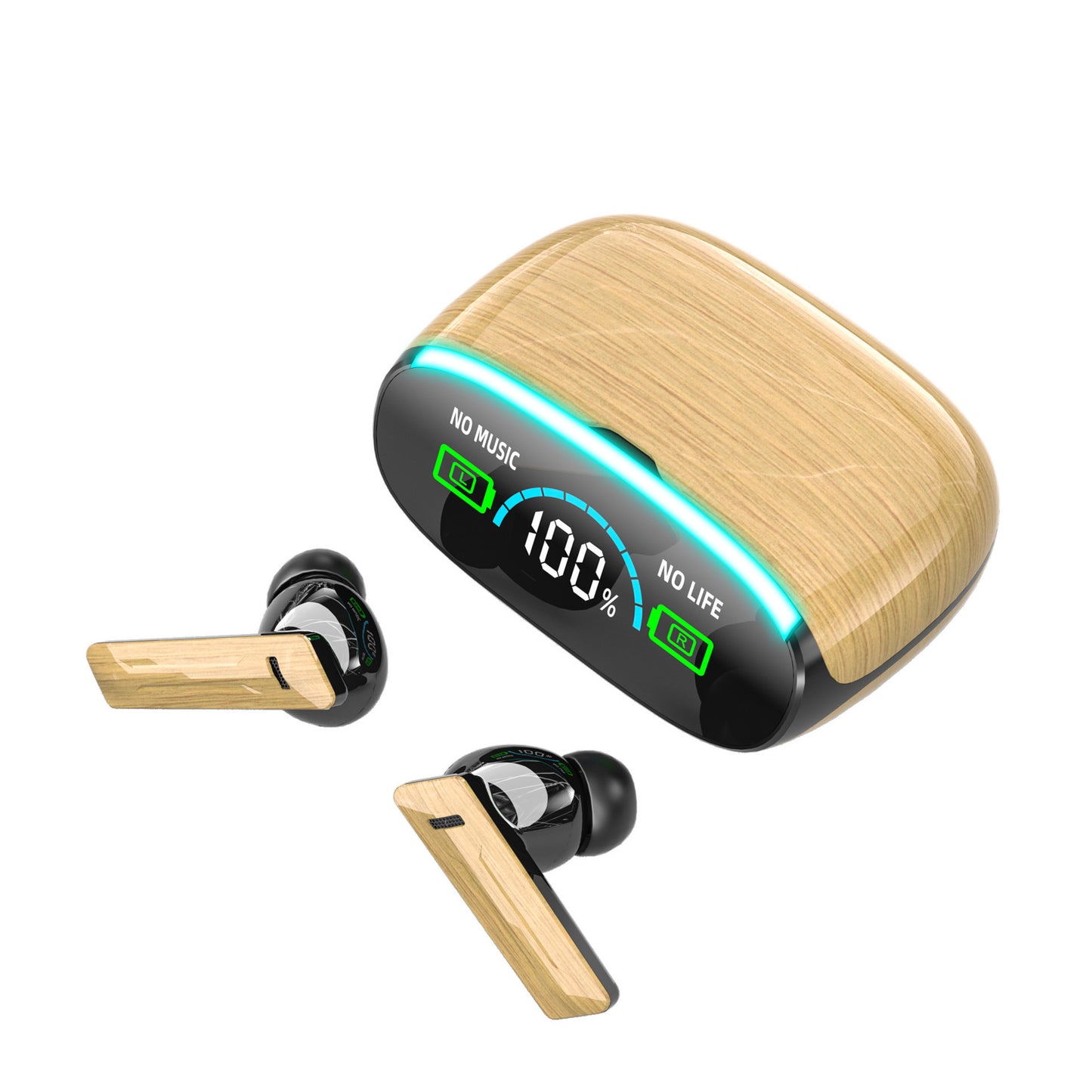 Träådring Trådlösa Sporthörlurar In-ear Brusreducerande Bluetooth-hörlurar med låg latens