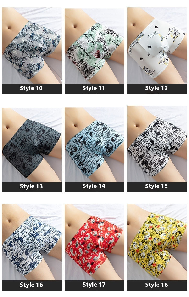 Herrboxershorts med medelhög midja, andningsbara ungdomsboxershorts