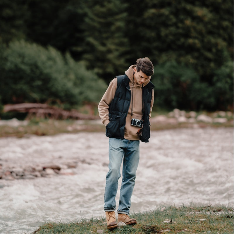 Manteau de doudoune en duvet de canard blanc à trois épreuves pour hommes