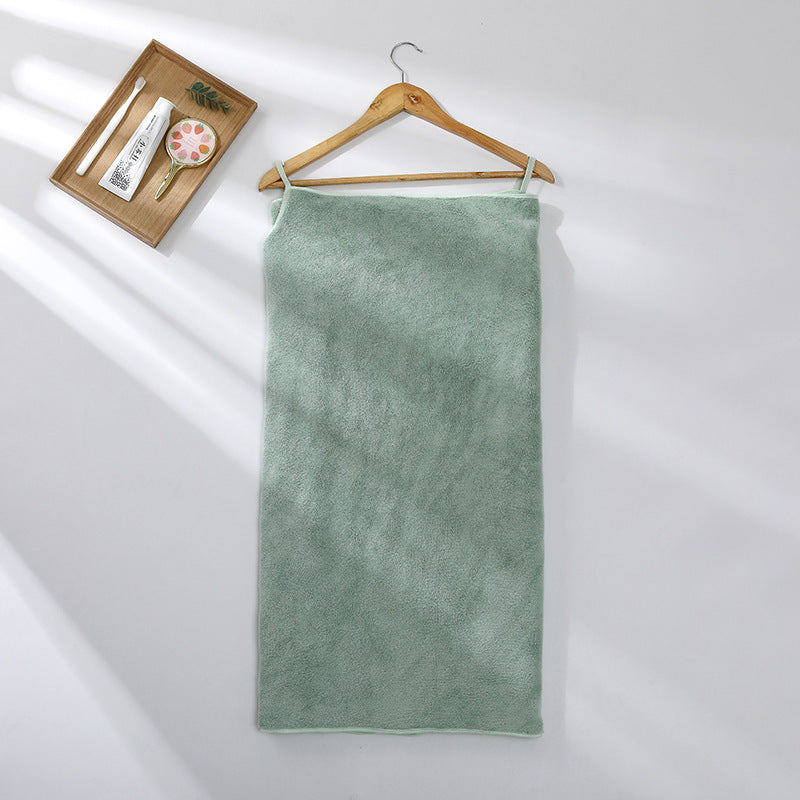 Coral Fleece Women's Sling Bath Towel Can Be Worn For Bathing