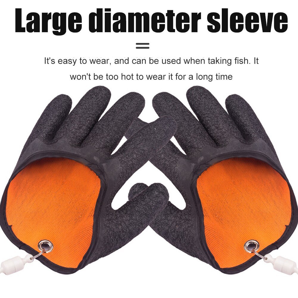 Fiskehandskar Anti-halk Skydda handen från punktering repor Fisherman Professional Catch Fish Latex Jakthandskar Vänster Höger
