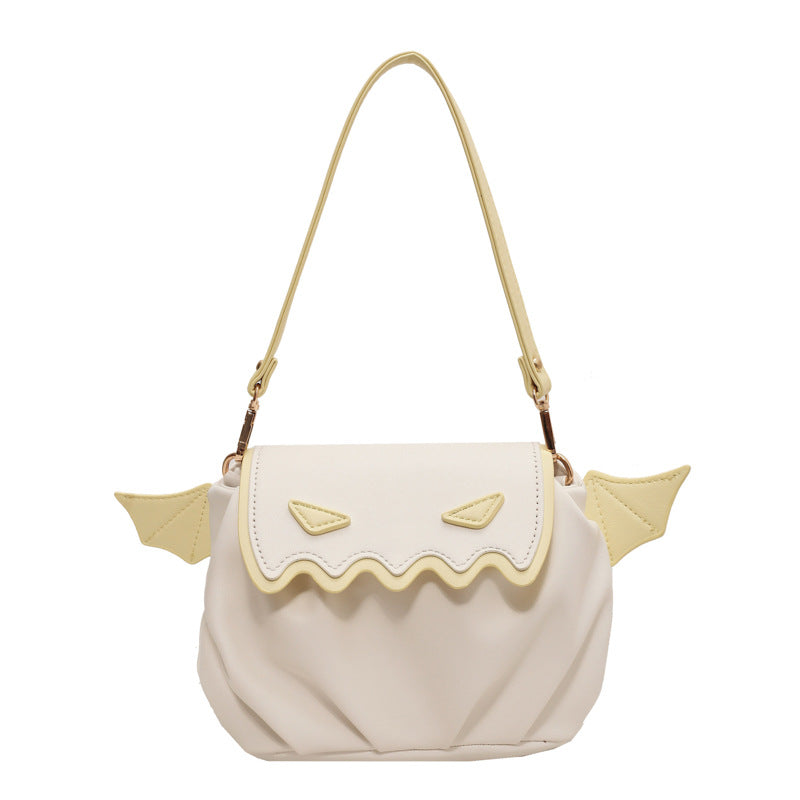Whimsical Pumpkin Crossbody Bag - Halloween Cartoon Bag with Wings & Personality