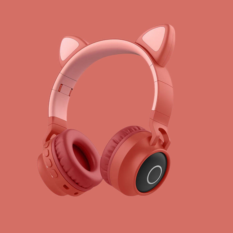 LED-ljus Cat Ear-hörlurar Trådlösa Bluetooth 5.0 Headset Bärbara hopfällbara barnhörlurar med mikrofon Bästa presenten