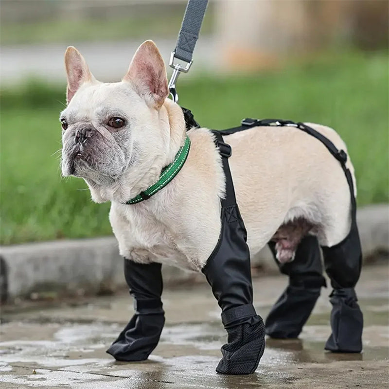 Vattentäta hundskor Justerbara hundstövlar Husdjur Andningsbal Skor för utomhuspromenad Mjuka franska hundskor Husdjur tassar Protector Husdjursprodukter