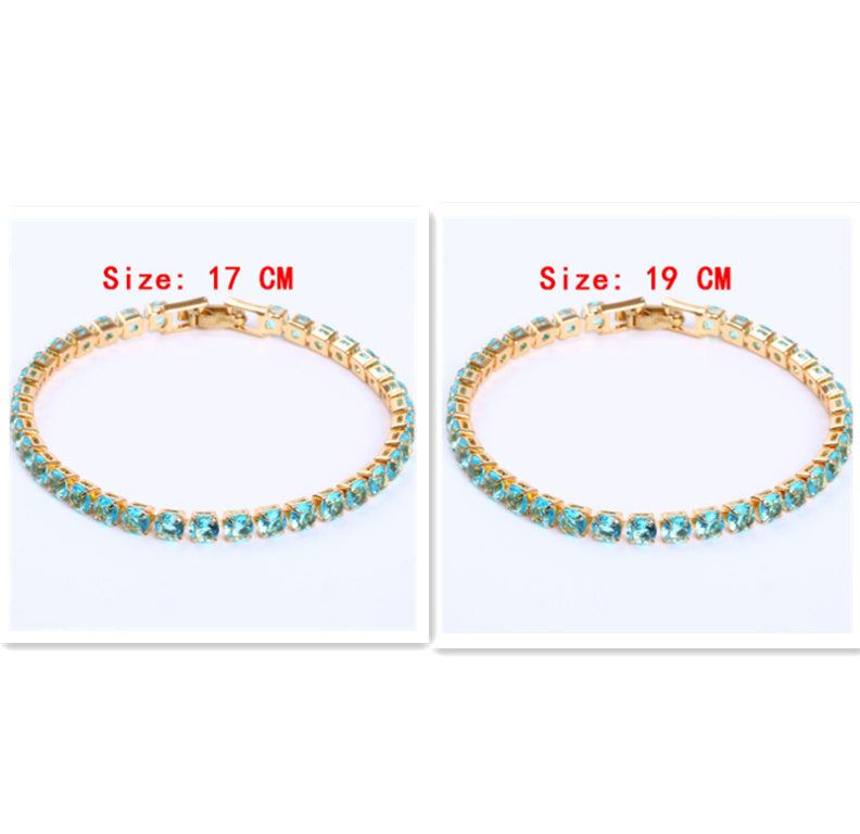 Cubic Zirconia Tennisarmband Iced Out Chain Kristallarmband Dam Herr Guld Armband Smycken