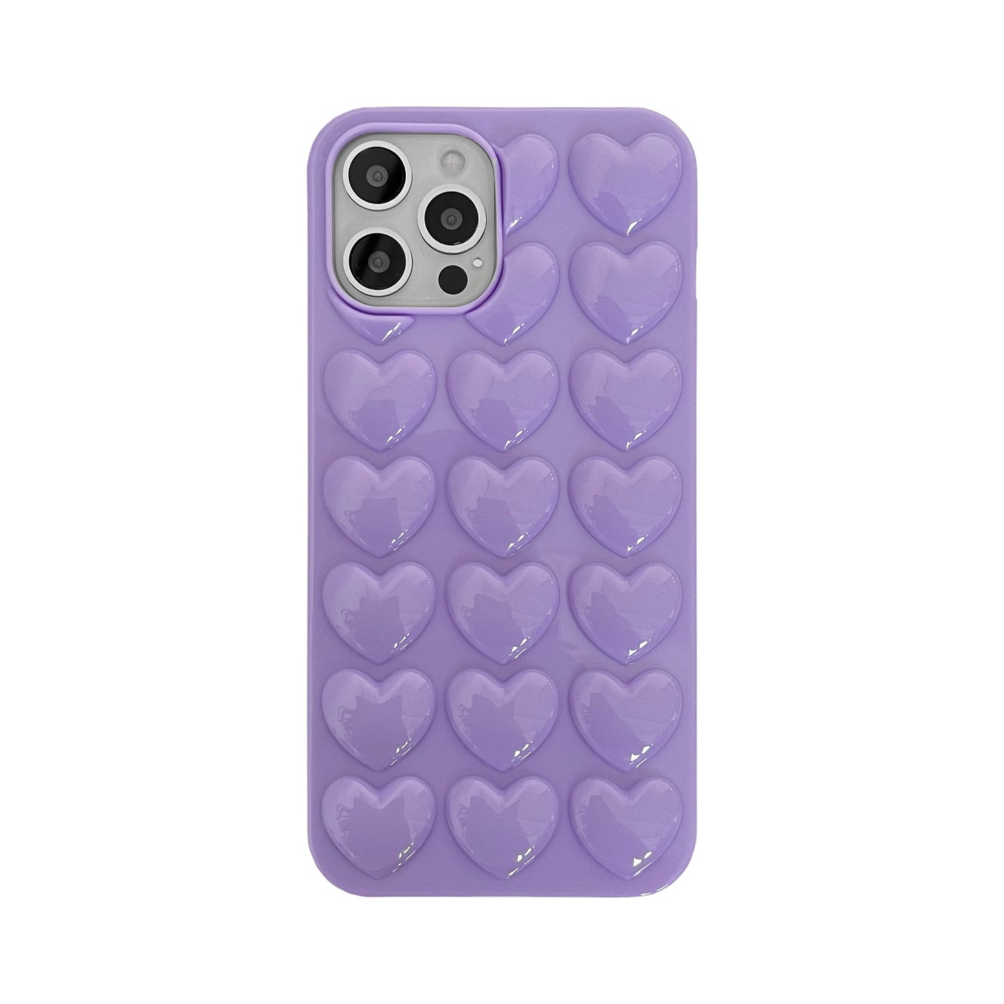3D Love Heart Telefonfodral För iPhone X Cartoon Fodral För iPhone 7 8 6 6S Plus Mjukt TPU-skydd Bakstycke med snöre