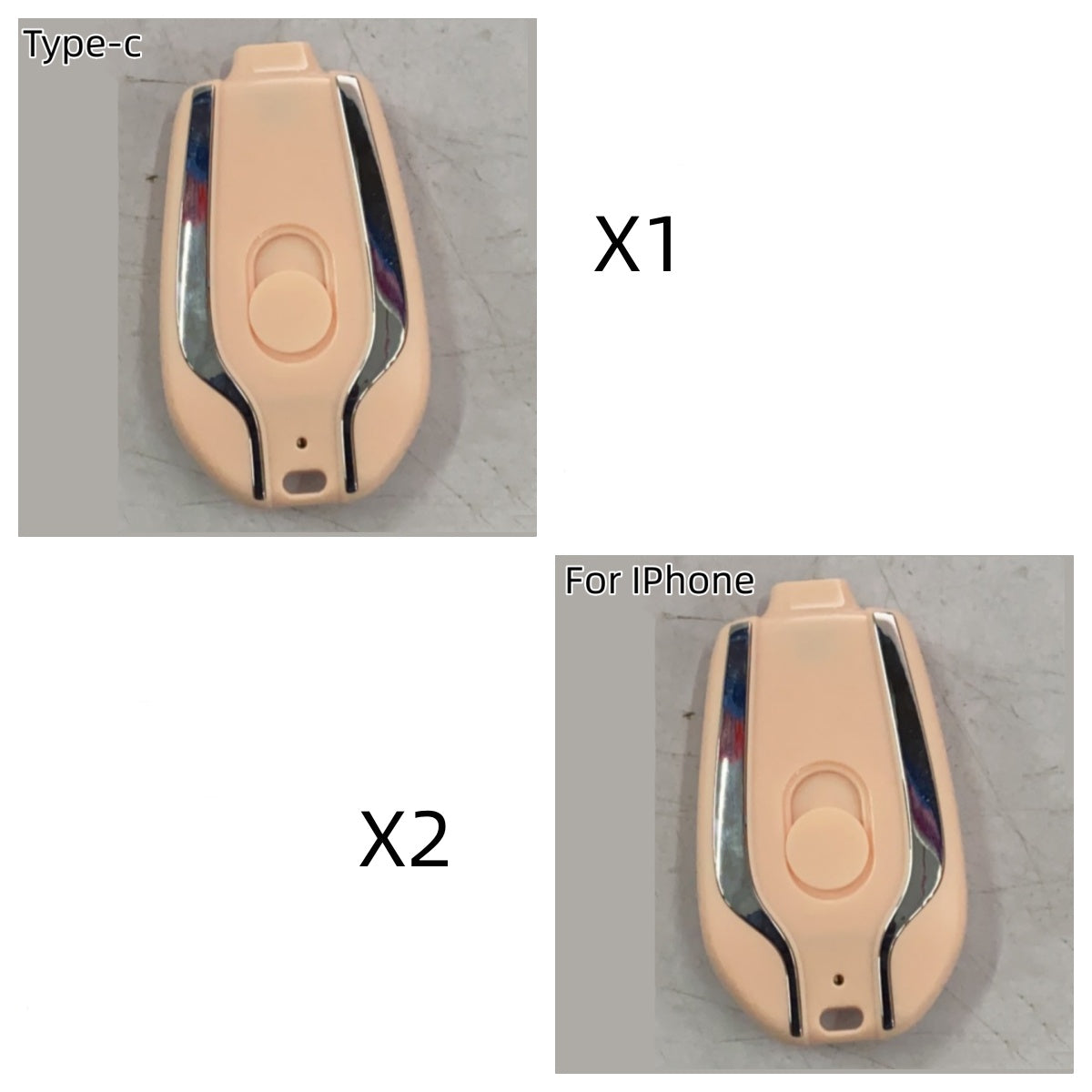 1500mAh Mini Power Emergency Pod Nyckelringsladdare med Type-C Ultra-Compact Mini Batteripaket Snabbladdning Backup Power Bank