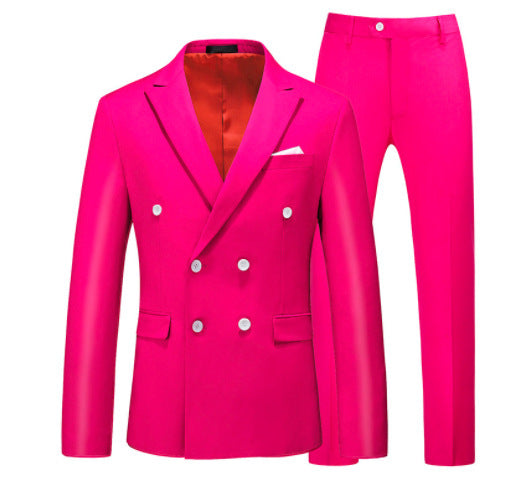 Costume de smoking décontracté pour hommes, 2 pièces, coupe cintrée, ensemble de costumes masculins