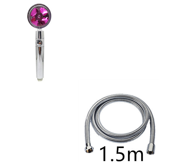 Pommeau de douche à hélice avec bouton d'arrêt et filtre en coton, buse de douche à main haute pression turbocompressée
