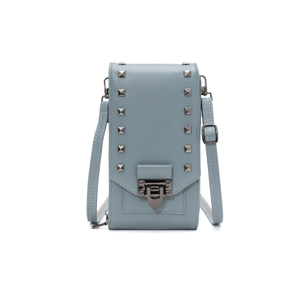 Rivet Design Axelväskor Mobiltelefon Handväska Enfärgad Crossbody-väskor Dam