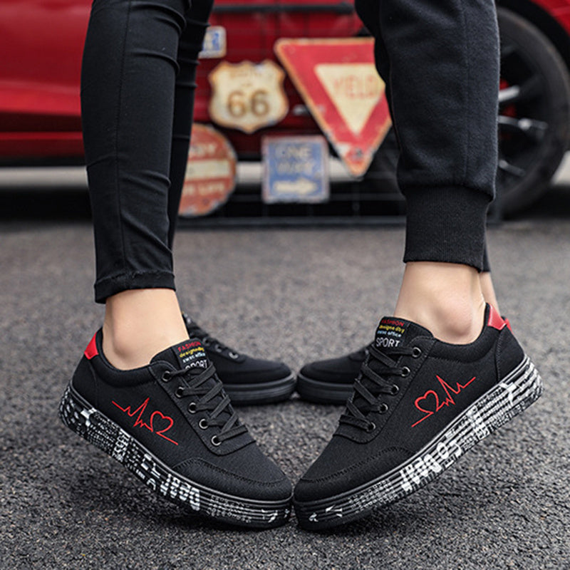 Love Print Canvas Shoes - Romantic Flats - Valentine Collection