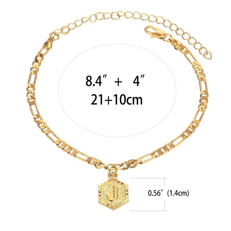 26 Alfabet Bokstav Vristband Guld Färg Foot Chain Armband